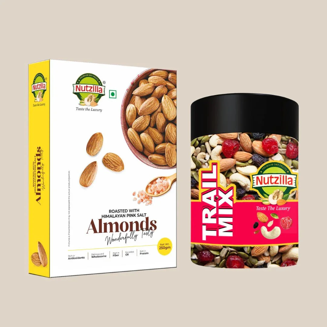 Almond & Trail Mix Roasted 500gm - Nutzilla