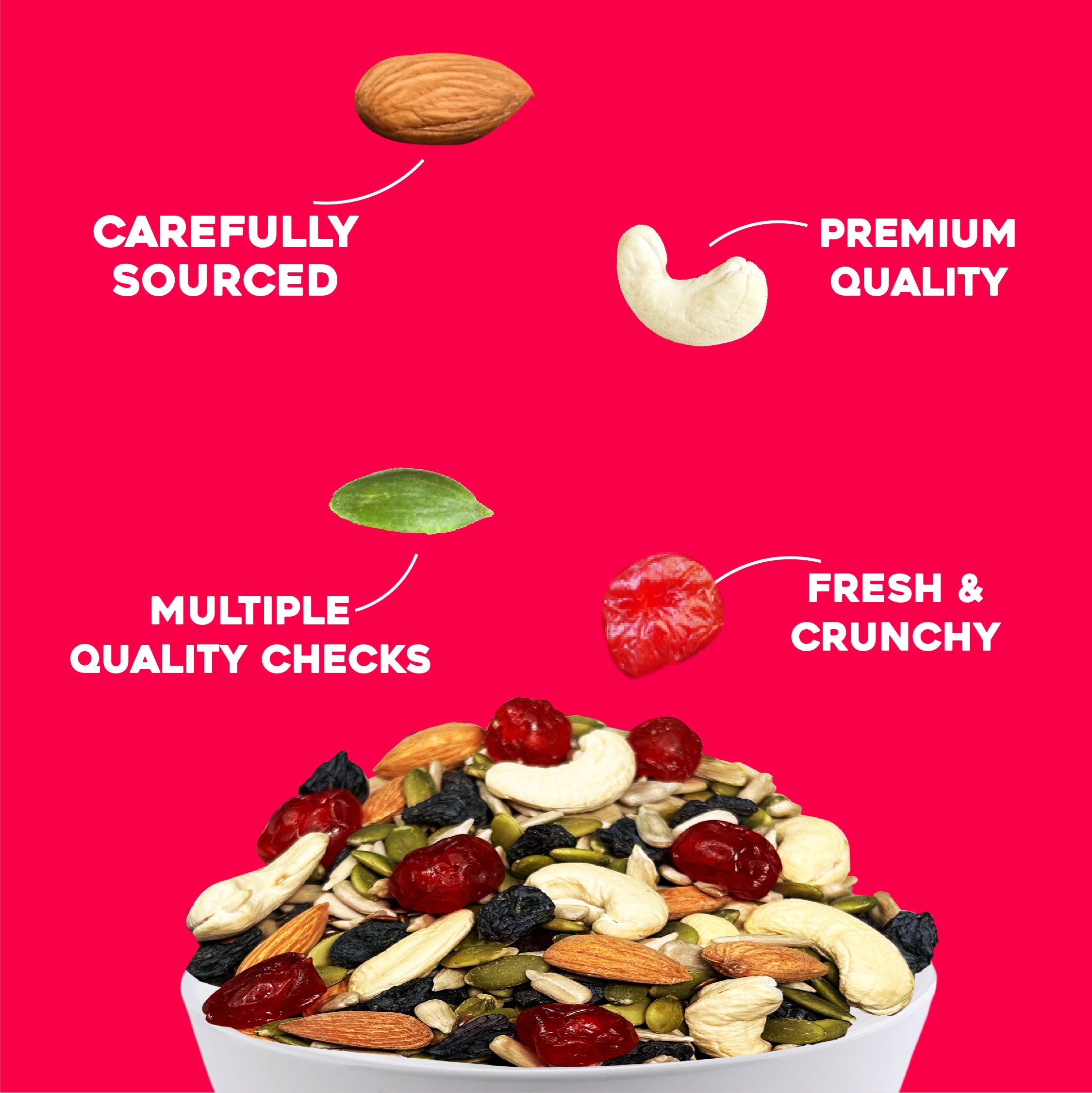 Almond & Trail Mix Roasted 500gm - Nutzilla