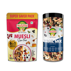 Nutzilla Combo pack  Muesli & Trail Mix 900gm